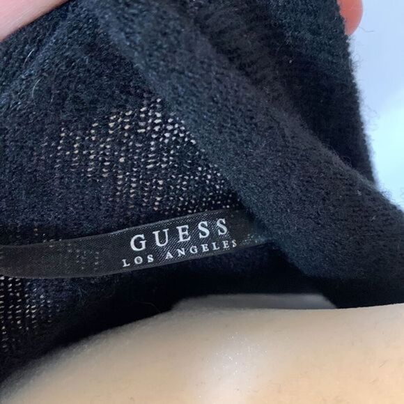 Guess Los Angeles Black Fuzzy Sparkly Sweater NWT - Picture 10 of 13